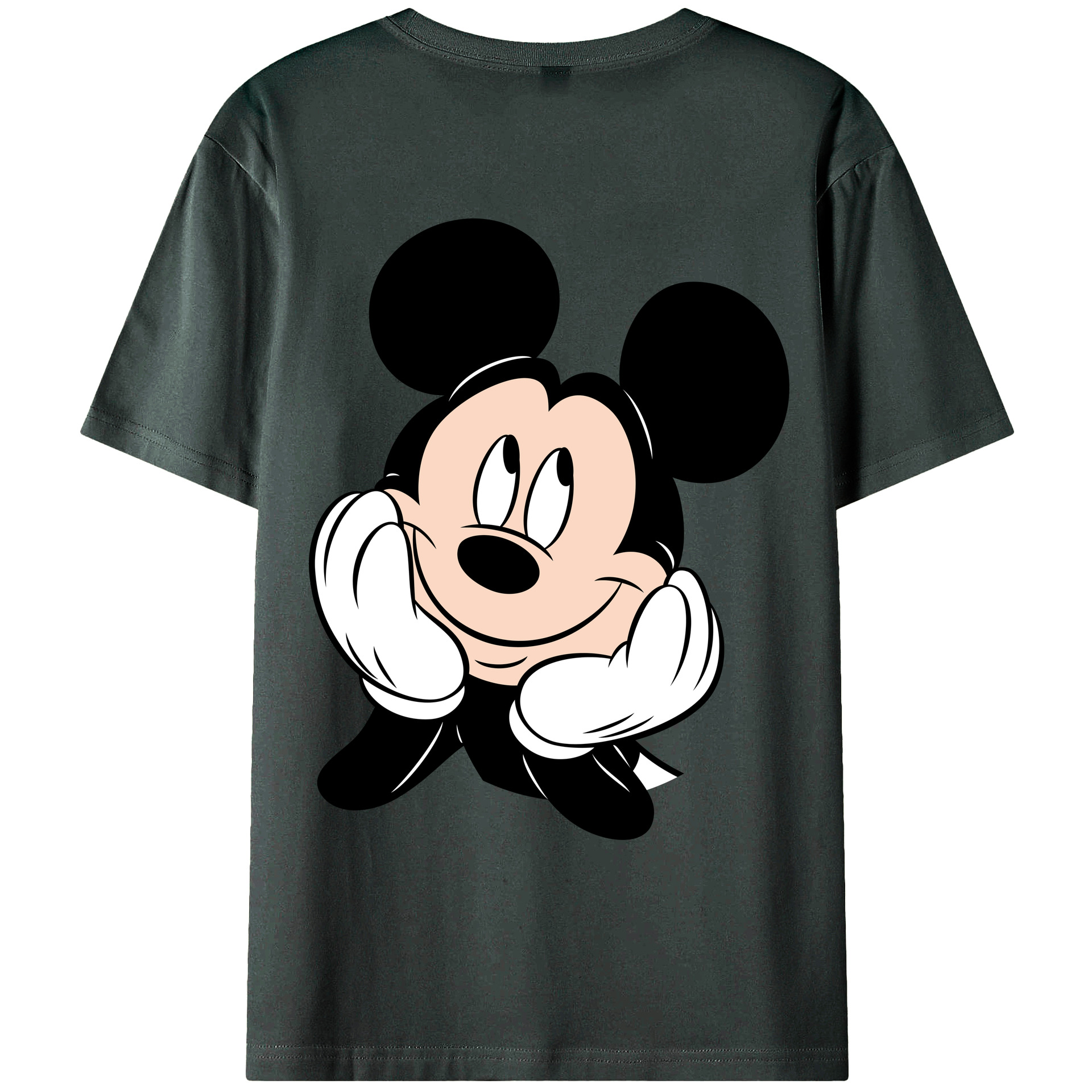 ミッキーマウス Mickey Mouse 綿100％ メンズ半袖Tシャツ（バックプリント） 通気性